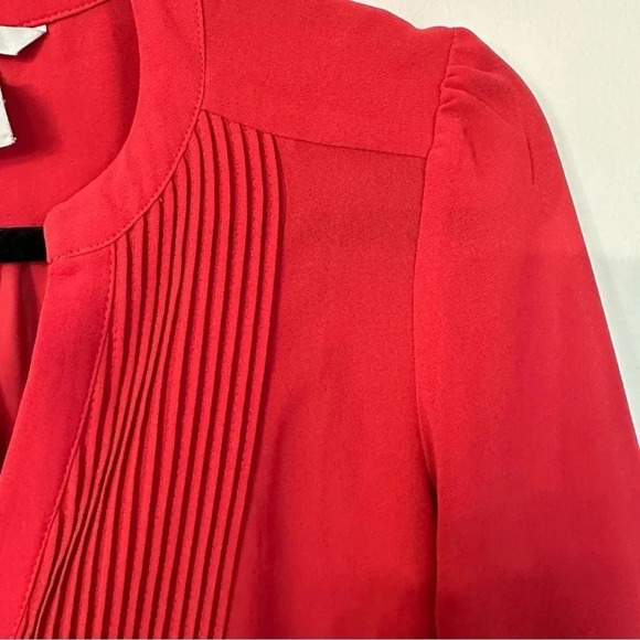H&M Women's Red 3/4 Sleeve Button-Up Sheer/Lightweight Blouse Size 2 GUC - Picture 4 of 7